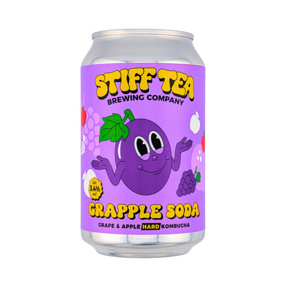 Grapple Soda, Grape & Apple Hard Kombucha, 3.4% ABV